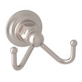 Rohl Italian Bath Double Robe Hook In Satin Nickel ROT7DSTN